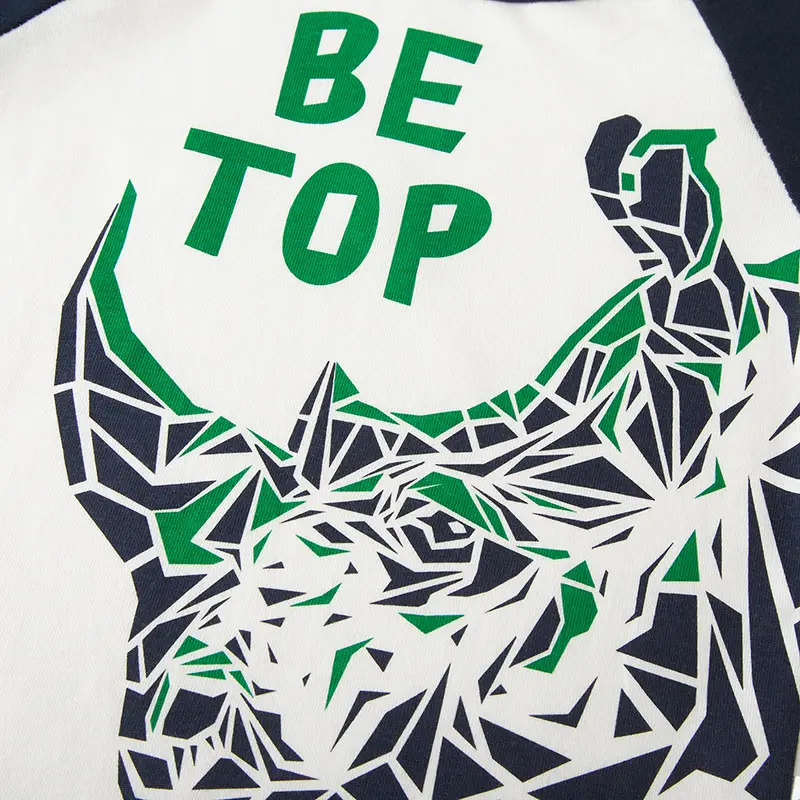 2026 Kids Long Sleeve T-Shirt Green White Cartoon Graphic