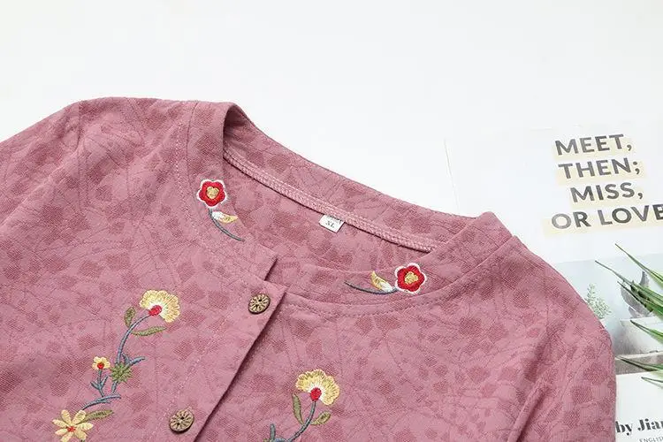 Pink Embroidered Cotton Mother's Cardigan Set — feature 10