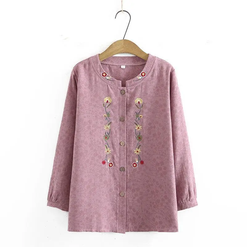 Pink Embroidered Cotton Mother's Cardigan Set — feature 8