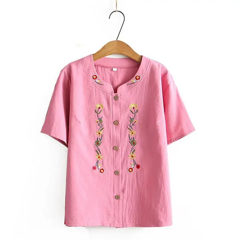 Pink Embroidered Cotton Mother's Cardigan Set - Image 7