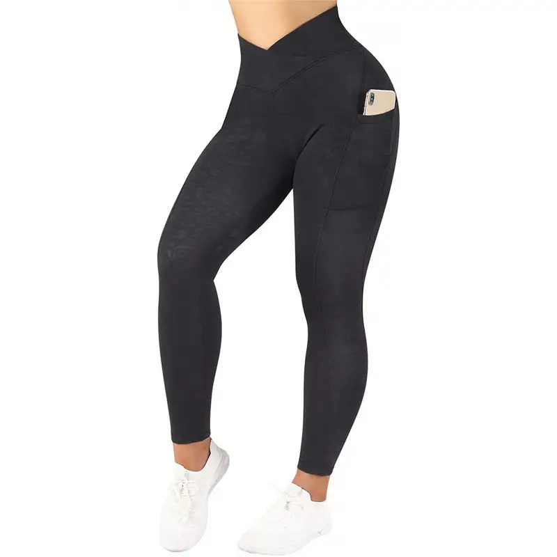 Black High Waist Yoga Leggings CM836 Large - Image 6