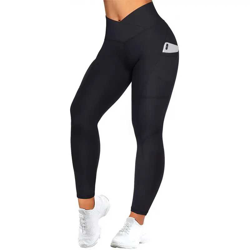 Black High Waist Yoga Leggings CM836 Large - Image 2