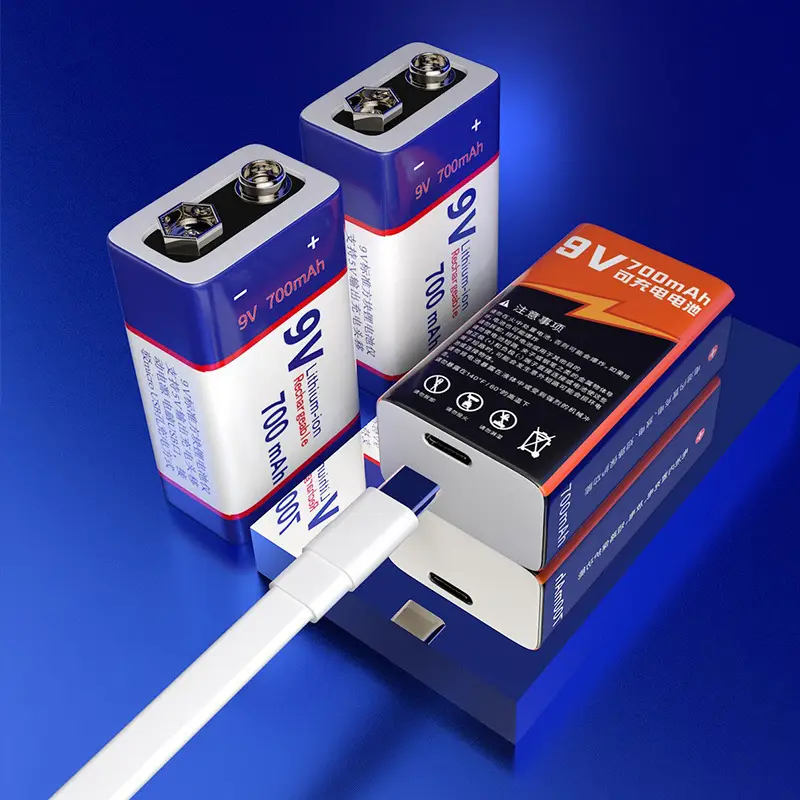 Cross-Border 9V Rechargeable Battery 6F22 Lithium-Ion Square Multimeter Video Recorder Tp-C700Mah Lithium Battery Pack - Image 3