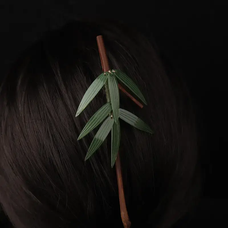 Bamboo Leaf Hairpin for Women Antique Hanfu Accessories - Image 3