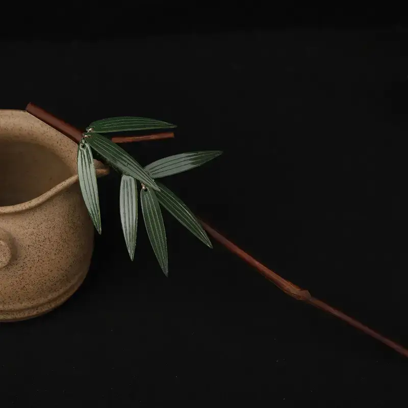 Bamboo Leaf Hairpin for Women Antique Hanfu Accessories - Image 4