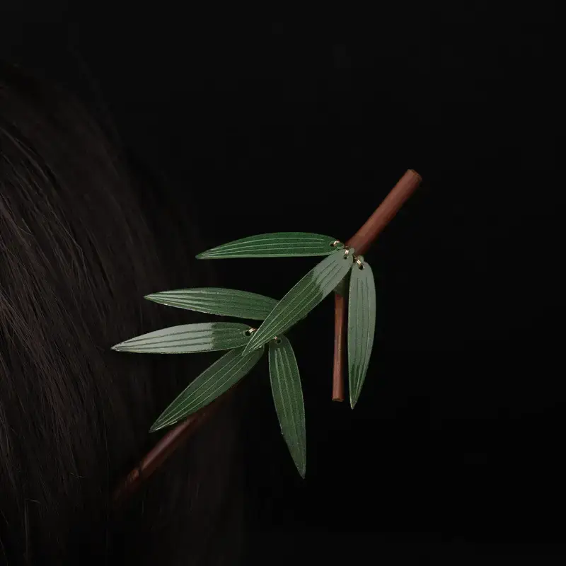 Bamboo Leaf Hairpin for Women Antique Hanfu Accessories - Image 5