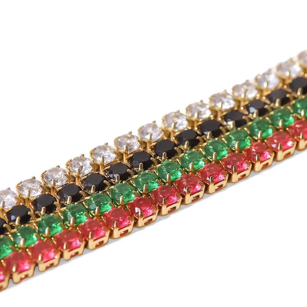 Green Zircon French Style Bracelet 4.2g