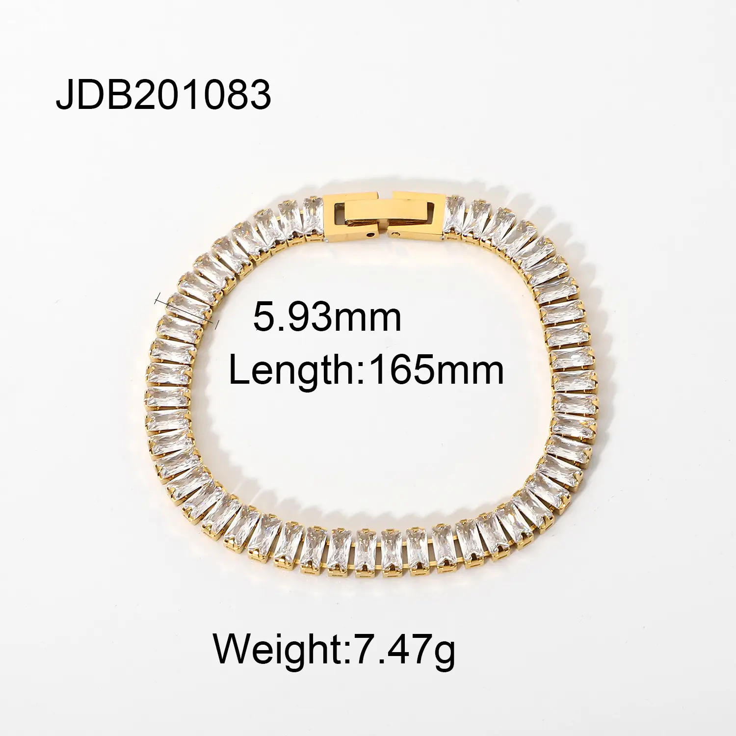 Green Zircon French Style Bracelet 4.2g