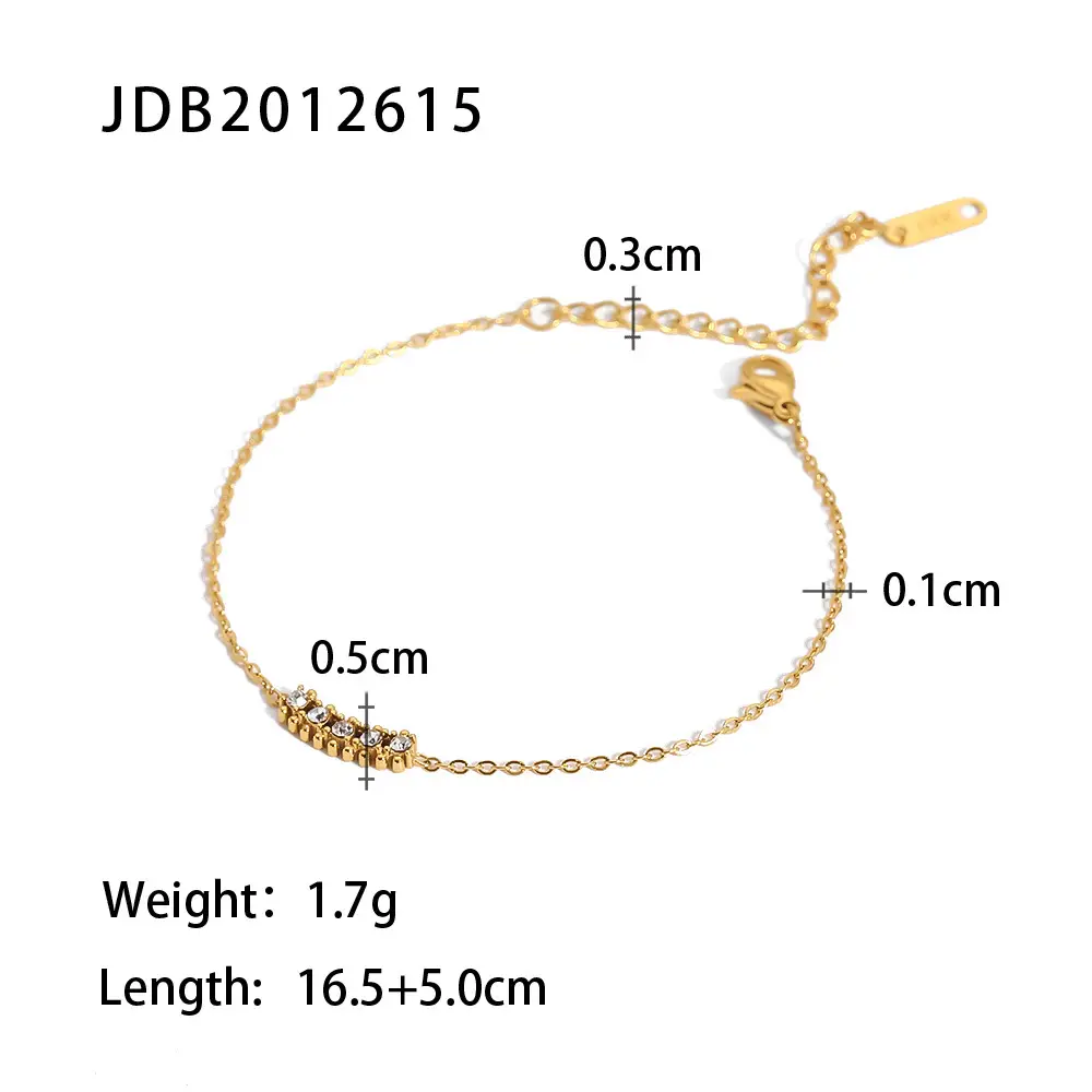 Green Zircon French Style Bracelet 4.2g