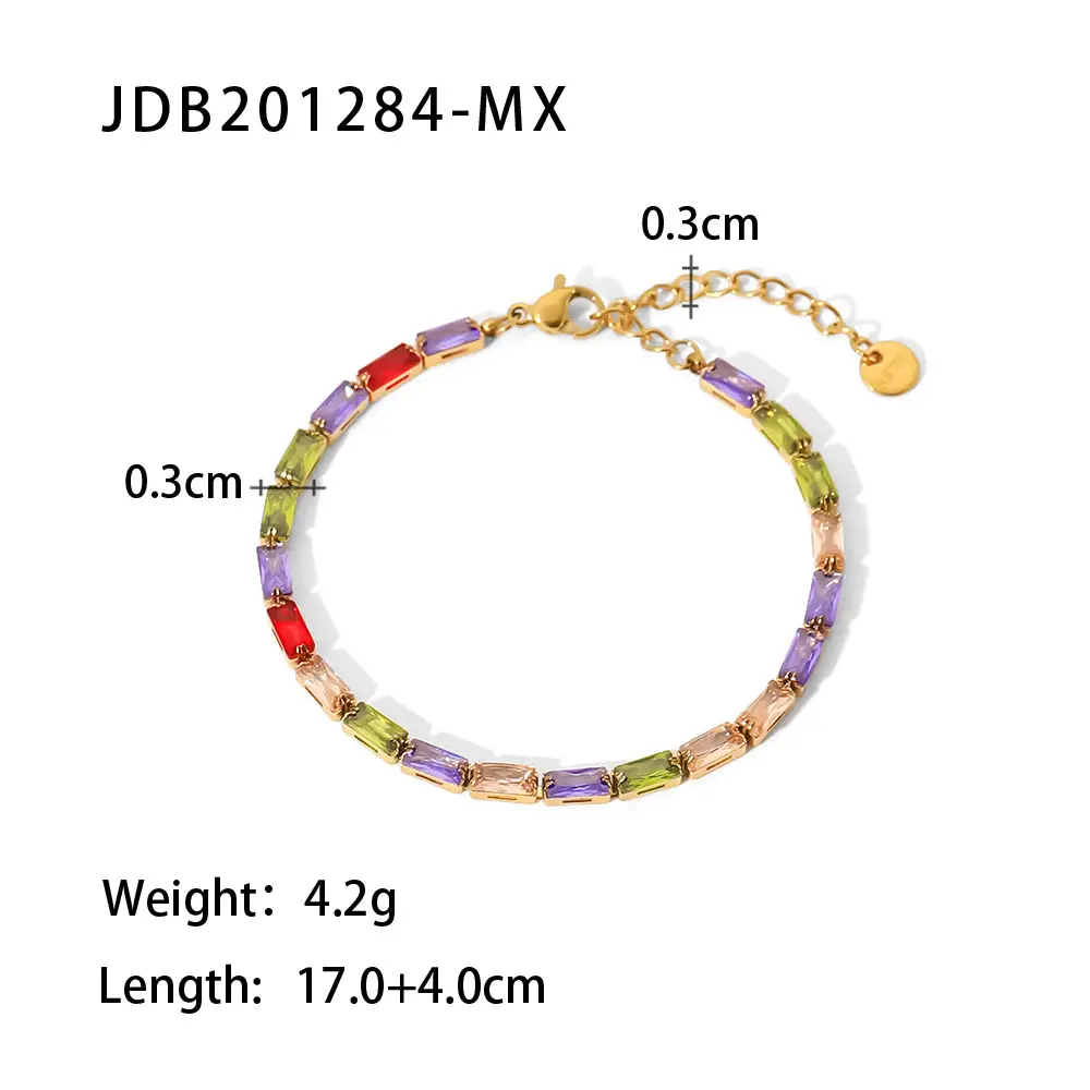 Green Zircon French Style Bracelet 4.2g