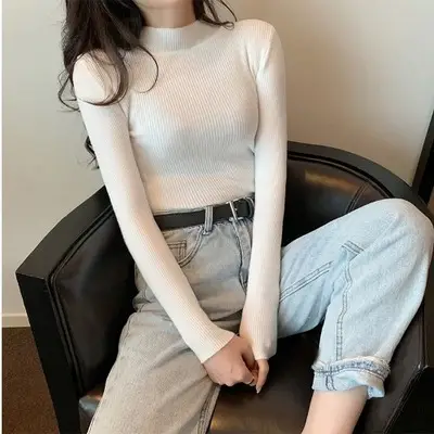 2022 Long-sleeved Pullover All Color Solid Winter Top - Image 20