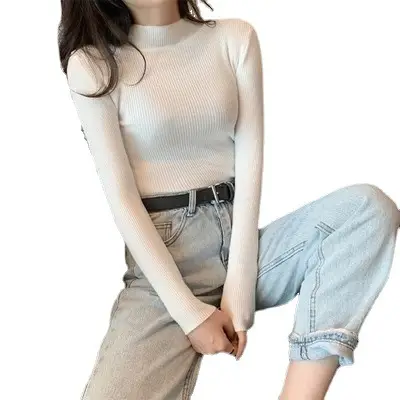 2022 Long-sleeved Pullover All Color Solid Winter Top - Image 23
