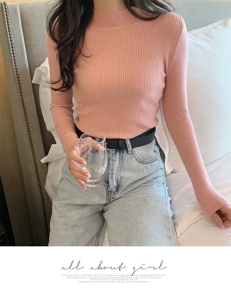 2022 Long-sleeved Pullover All Color Solid Winter Top — feature 12