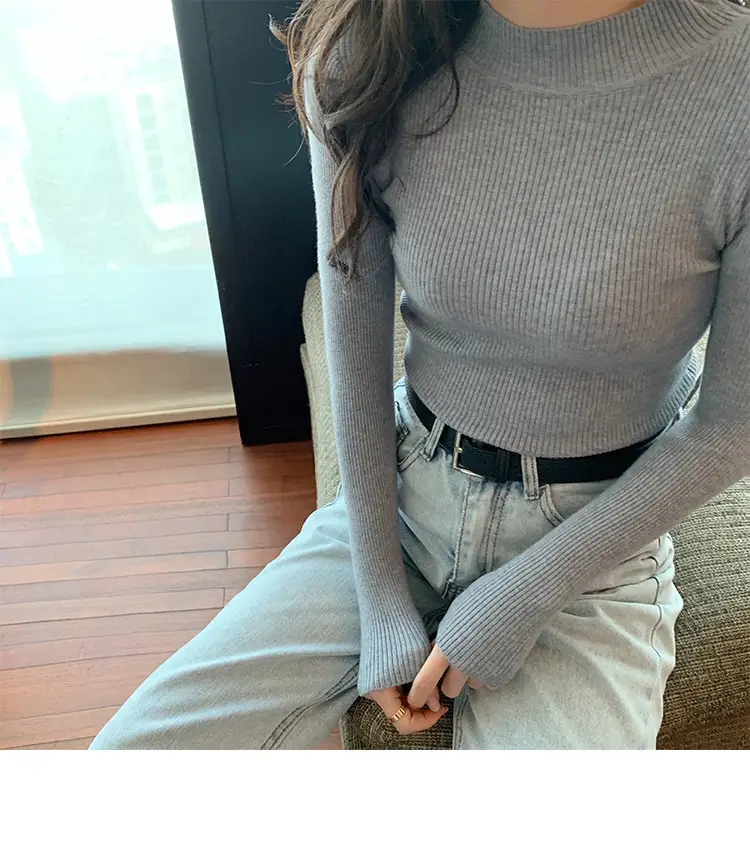2022 Long-sleeved Pullover All Color Solid Winter Top — feature 13