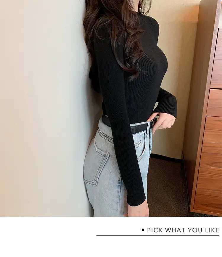 2022 Long-sleeved Pullover All Color Solid Winter Top — feature 14