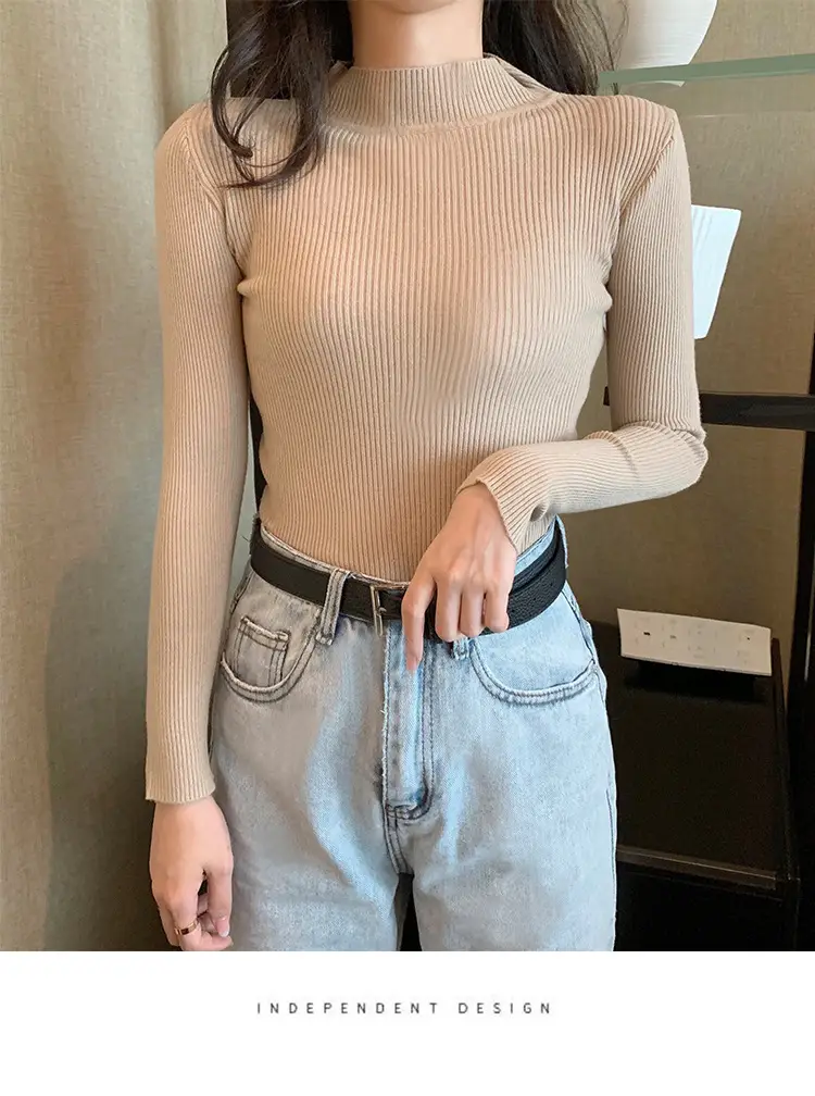 2022 Long-sleeved Pullover All Color Solid Winter Top — feature 2