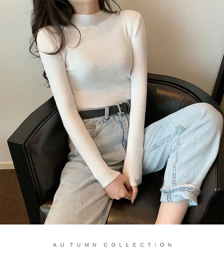 2022 Long-sleeved Pullover All Color Solid Winter Top — feature 6