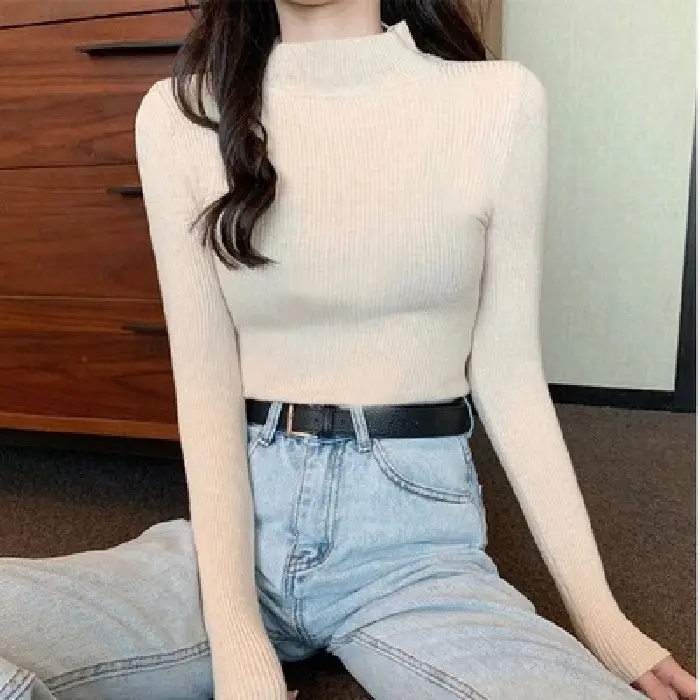 2022 Long-sleeved Pullover All Color Solid Winter Top - Image 11