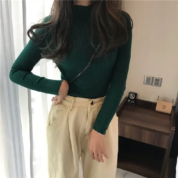 2022 Long-sleeved Pullover All Color Solid Winter Top - Image 13