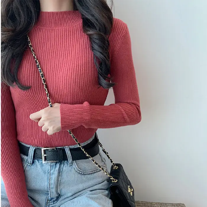 2022 Long-sleeved Pullover All Color Solid Winter Top - Image 14