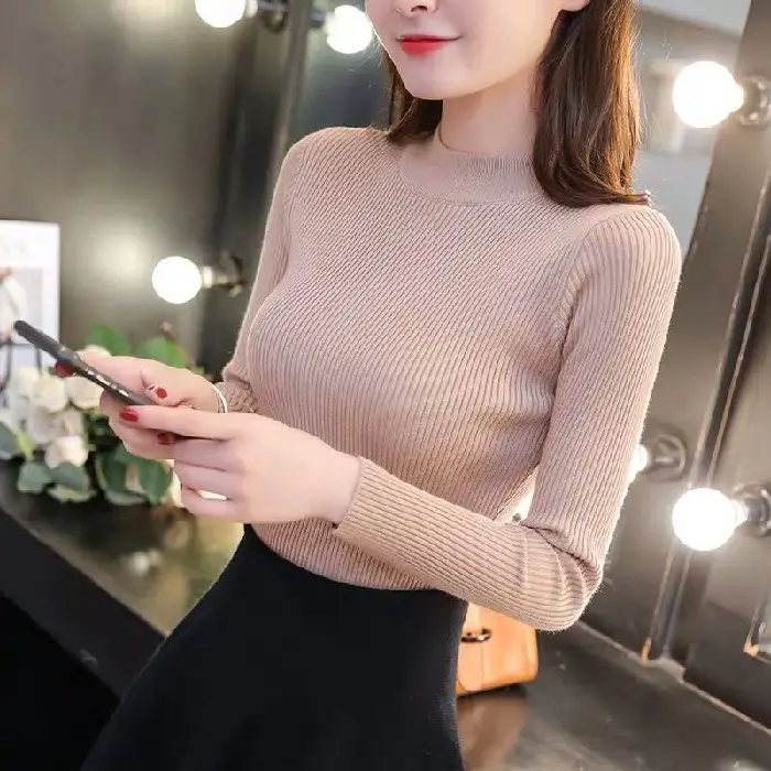 2022 Long-sleeved Pullover All Color Solid Winter Top - Image 8