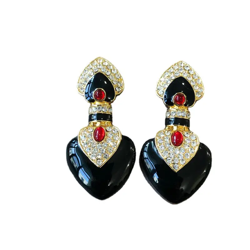 Real Gold Plated Pearl Necklace with Red Heart Pendant