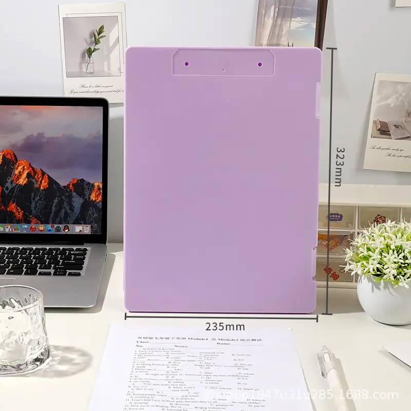 A4 Transparent Storage File Box Blue PP Plastic - Image 2