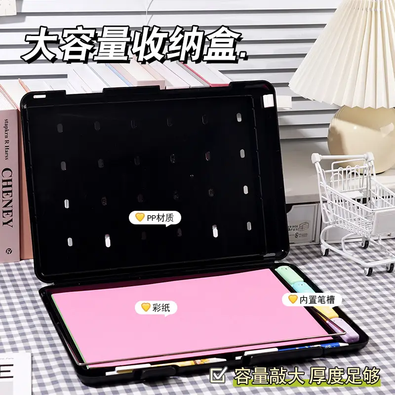 A4 Transparent Storage File Box Blue PP Plastic - Image 22
