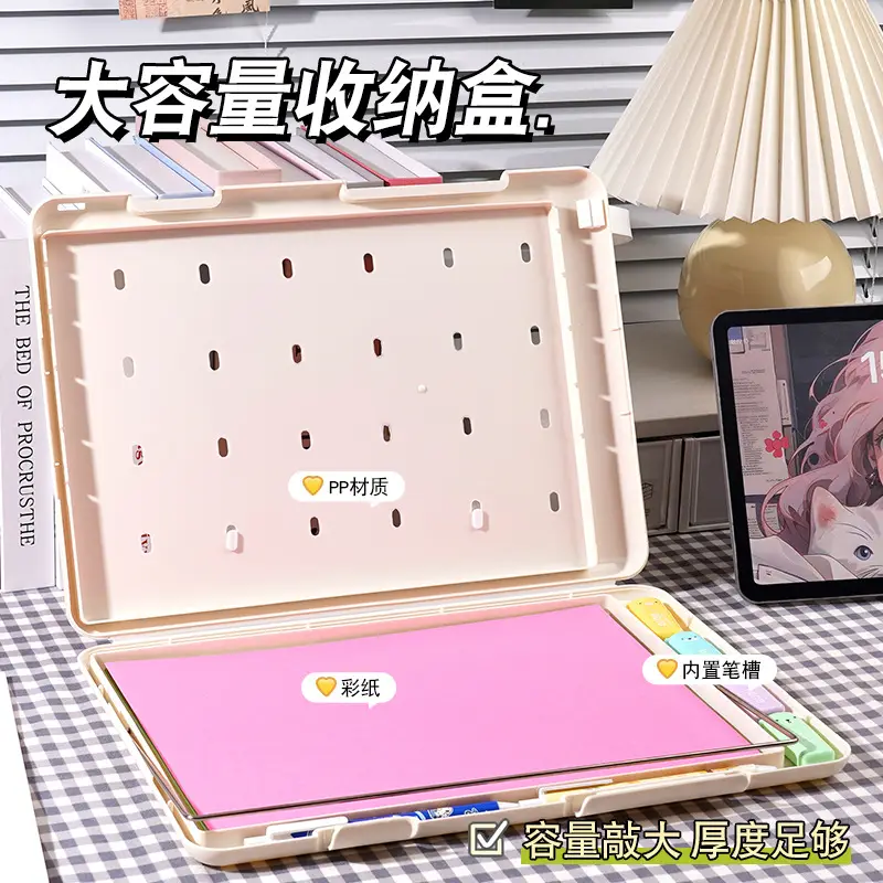 A4 Transparent Storage File Box Blue PP Plastic - Image 23