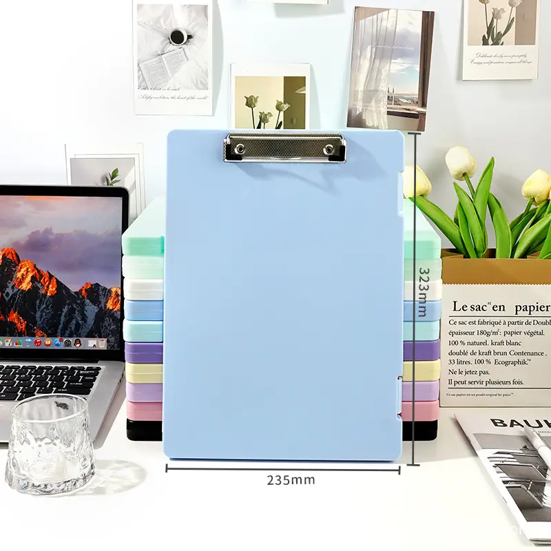 A4 Transparent Storage File Box Blue PP Plastic - Image 9