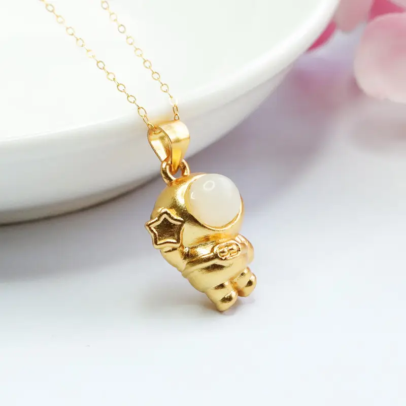 Guan Yu Pendant with Hetian Jade Astronaut Design — feature 11