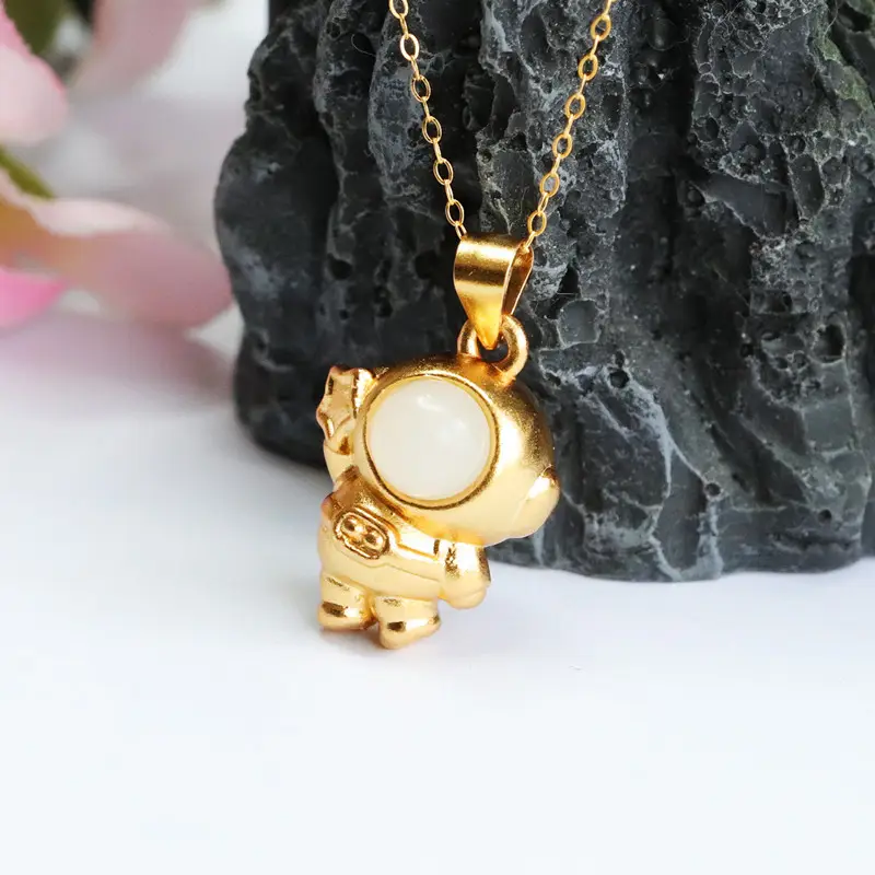 Guan Yu Pendant with Hetian Jade Astronaut Design — feature 5