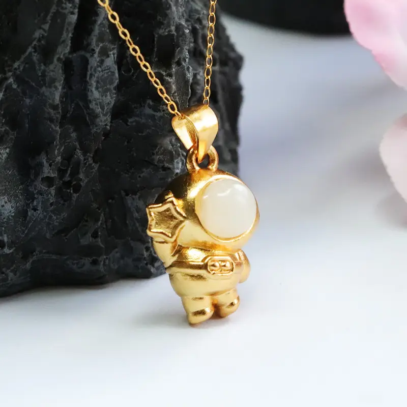 Guan Yu Pendant with Hetian Jade Astronaut Design — feature 6