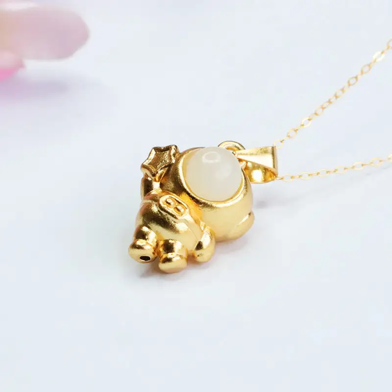 Guan Yu Pendant with Hetian Jade Astronaut Design — feature 8