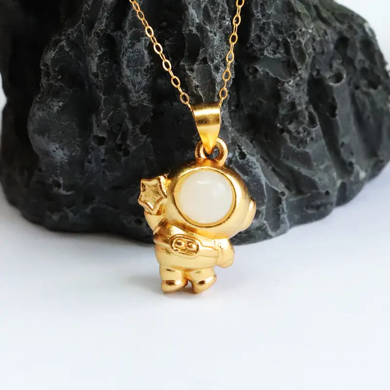 Guan Yu Pendant with Hetian Jade Astronaut Design — feature 4