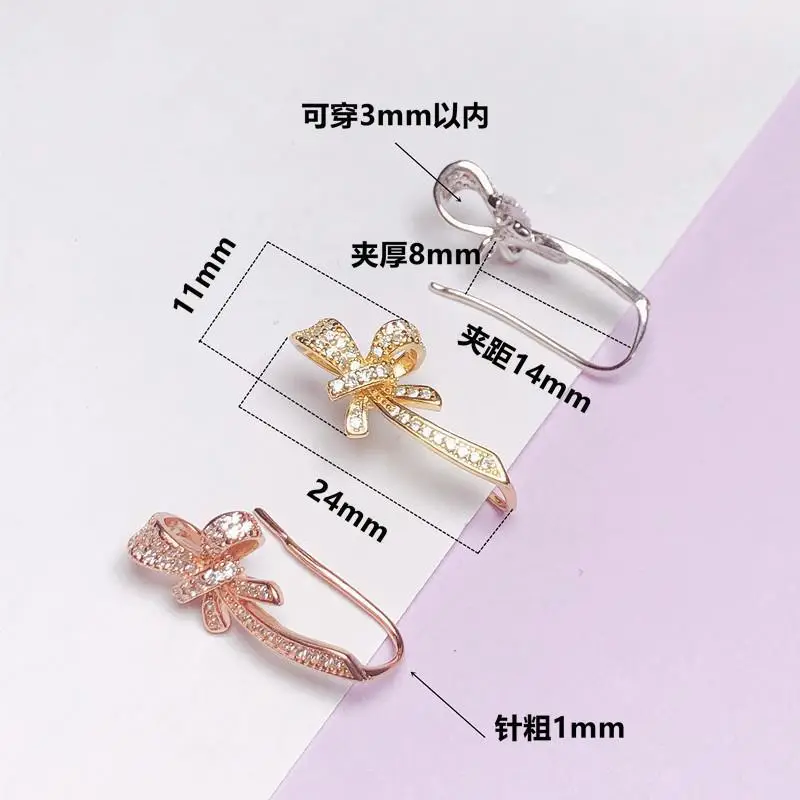 S925 Sterling Silver Bow Buckle Clip Pendant - Image 5