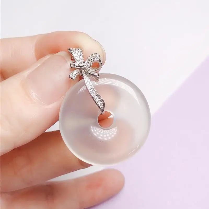 S925 Sterling Silver Bow Buckle Clip Pendant - Image 6