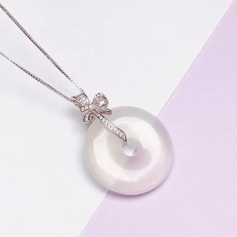 S925 Sterling Silver Bow Buckle Clip Pendant — feature 3