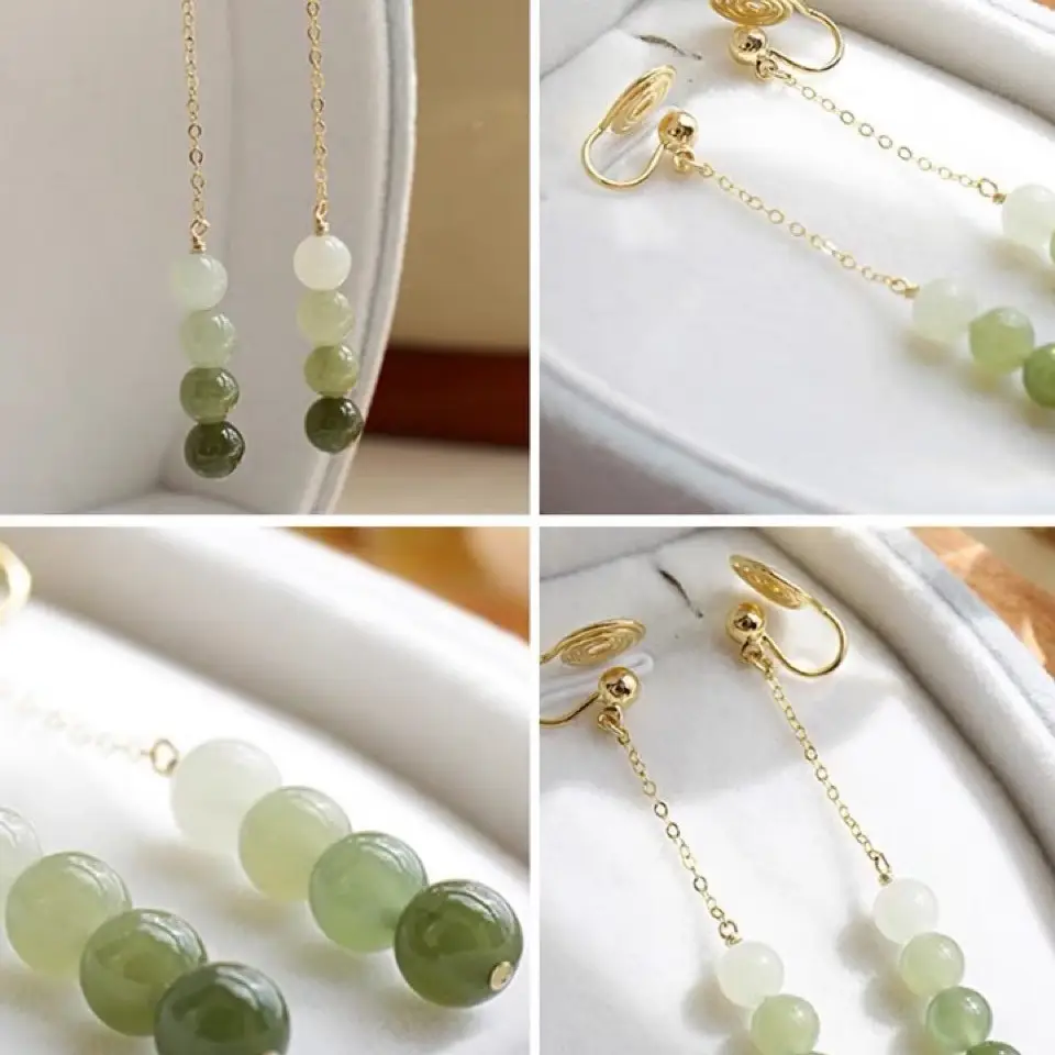 Green Jade Earrings for Women Anti-Drop - Image 5