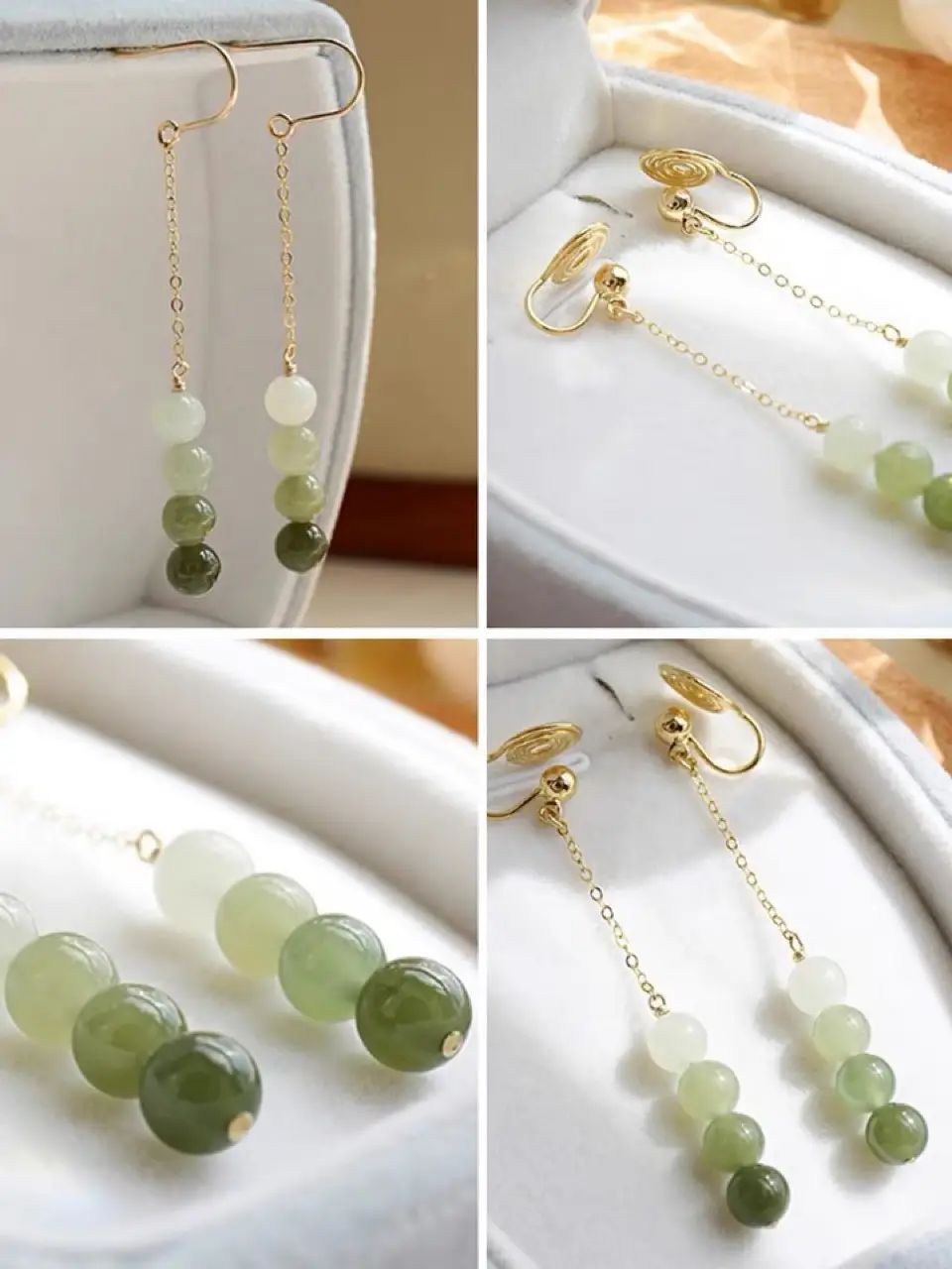 Green Jade Earrings for Women Anti-Drop — feature 5