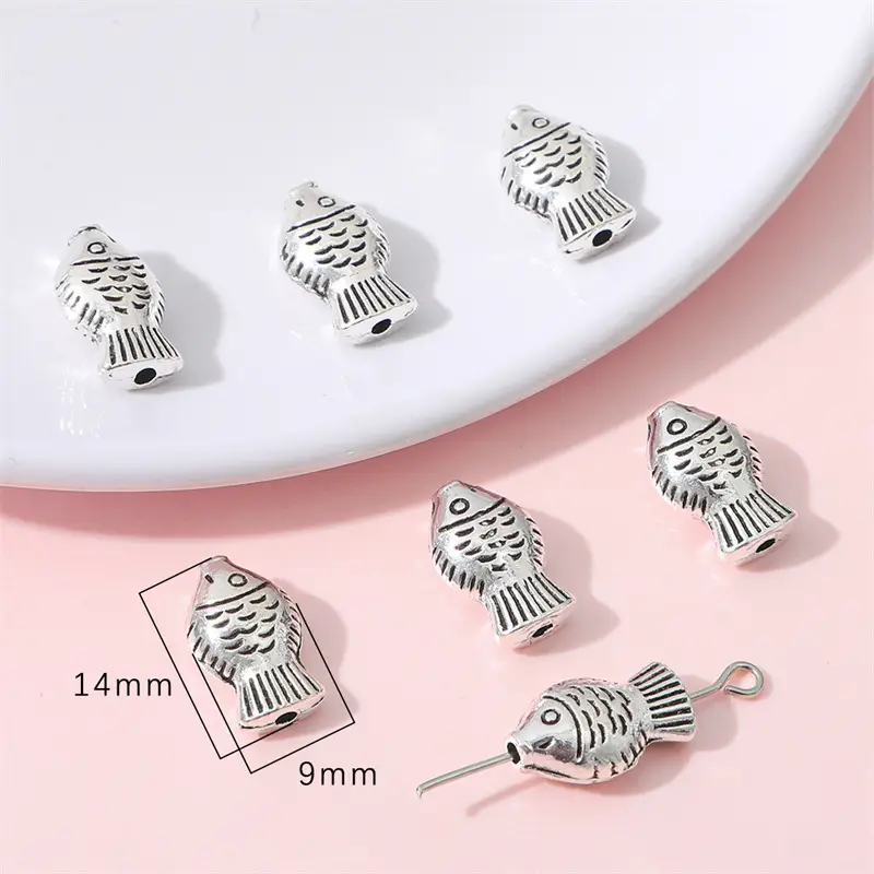 Ancient Silver Fish Bow Metal Accessories DIY Necklace Bracelet Pendant - Image 4