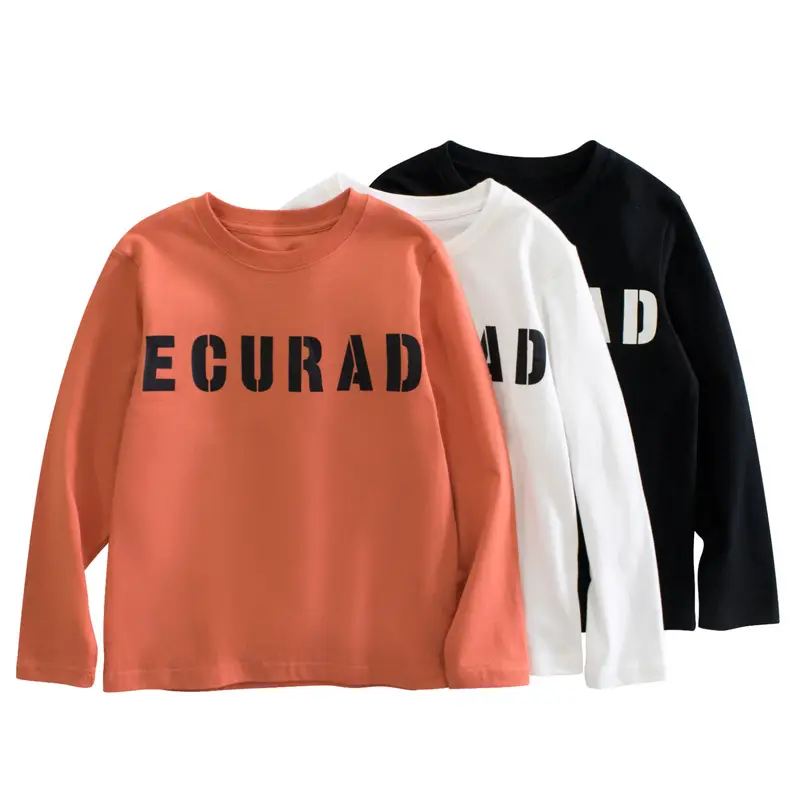 Autumn Korean Boys Long Sleeve Printed Jacket Base Shirt Set
