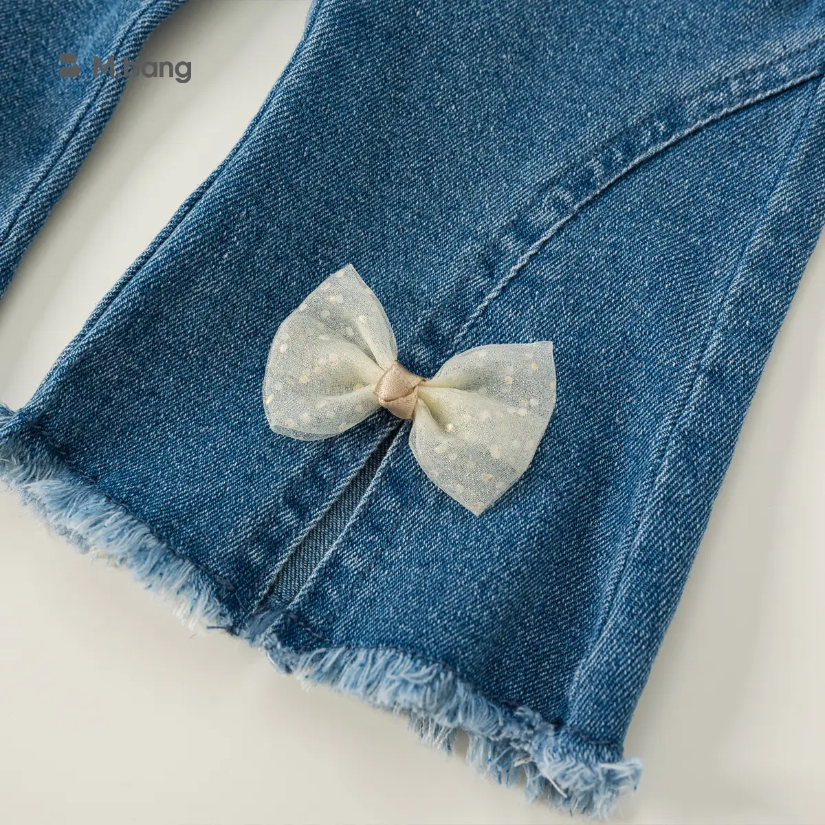 Girls Bow Bell-Bottom Jeans Spring Autumn - Image 6