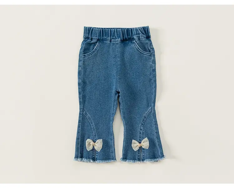 Girls Bow Bell-Bottom Jeans Spring Autumn — feature 16