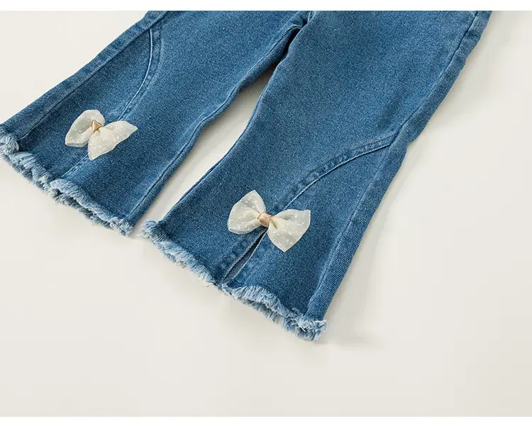 Girls Bow Bell-Bottom Jeans Spring Autumn — feature 20