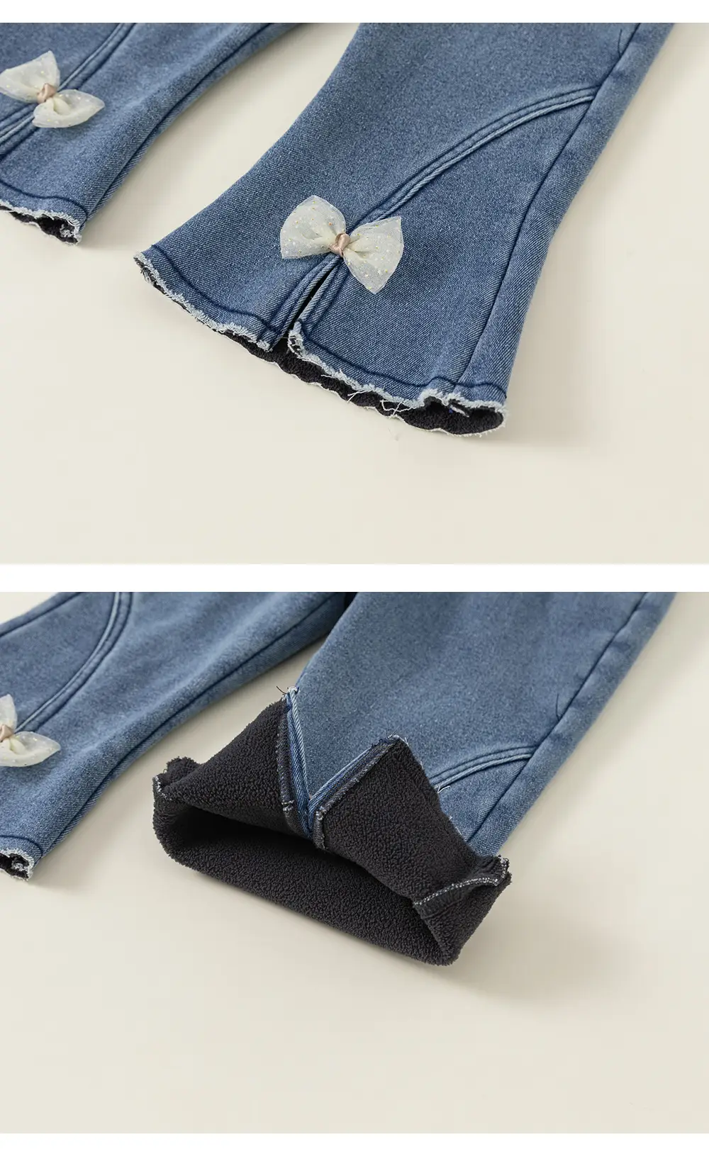 Girls Bow Bell-Bottom Jeans Spring Autumn — feature 24