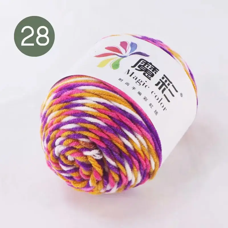 5-Strand Milk cotton wool ball cotton yarn segment dyed rainbow thread handmade DIY factory wholesale