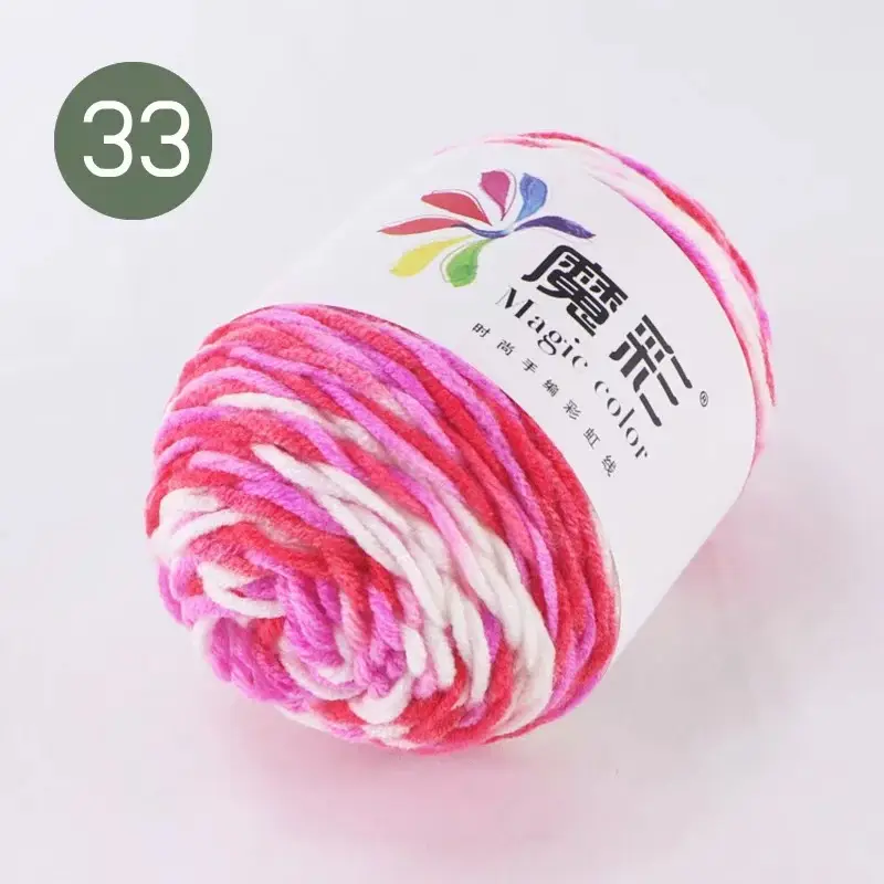 5-Strand Milk cotton wool ball cotton yarn segment dyed rainbow thread handmade DIY factory wholesale