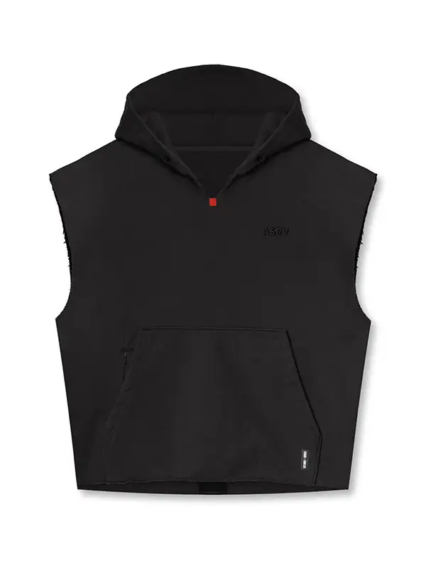 Men's Black Sleeveless Hoodie with 4 Pockets - Image 8