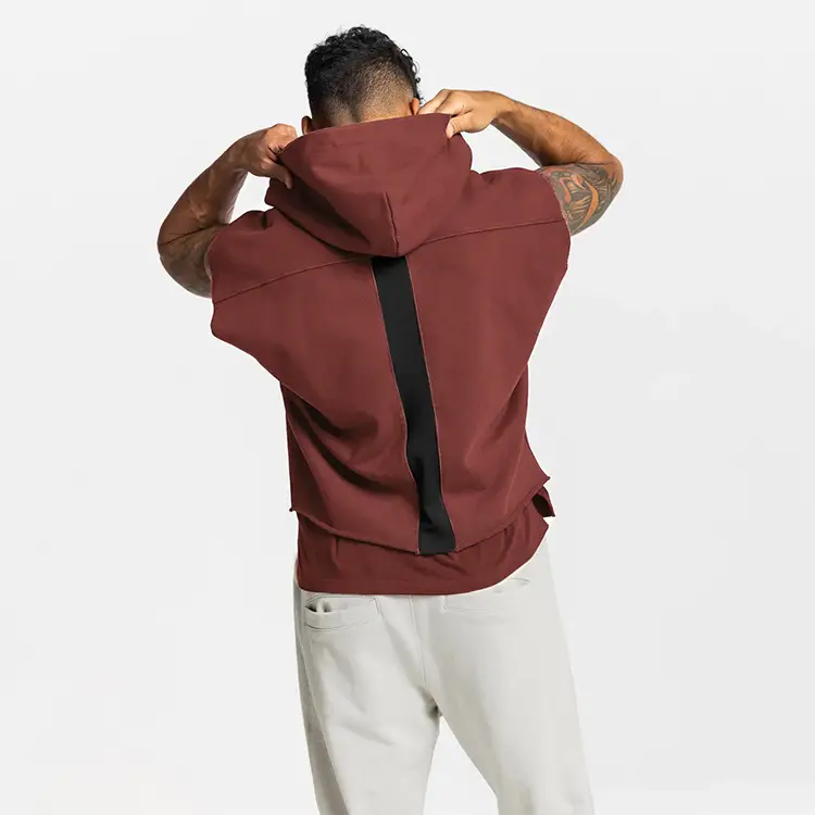 Men's Black Sleeveless Hoodie with 4 Pockets — feature 21